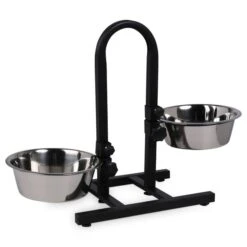 Kerbl Futterbar Inkl. Näpfe 2x2800ml Beidseitig Höhenverstellbar