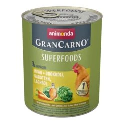 Animonda GranCarno Superfoods Junior Huhn + Brokkoli, Karotte, Lachsöl