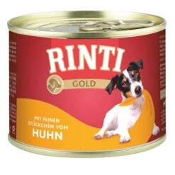 Rinti Gold Mix Aus Geflügelherzen & Huhnstückchen 24x185g -Trixie Verkaufsgeschäft rinti mit feinen stueckchen huhn