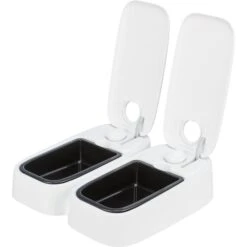 Trixie Futterautomat TX2, 2×300 Ml/ 27×7×24cm Weiß -Trixie Verkaufsgeschäft trixie futterautomat tx2 2x300ml 3